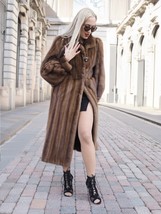 Vintage Pastel Canadian Brown Mink Fur Coat Silk Lining S  Fast Shipping - £477.08 GBP