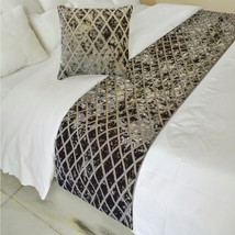 Grey Velvet Verve - Velvet Grey Decorative Bed Runner and Pillow Cover - $64.69+