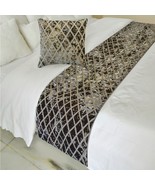 Grey Velvet Verve - Velvet Grey Decorative Bed Runner and Pillow Cover - $1,502.38 MXN+