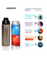Aquatix Glittering Gold Insulated FlipTop Sport Bottle 21oz Pure Stainle... - $26.46 CAD