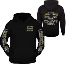 Duramax Chevrolet Camo Chevy Girl Chest And Arm Hoodie Sweatshirt Front &amp; Back - £29.63 GBP