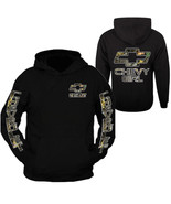 DURAMAX CHEVROLET CAMO CHEVY GIRL Chest and Arm Hoodie Sweatshirt FRONT & BACK - $36.85