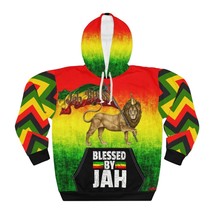 AOP Unisex Pullover Hoodie. One Love Jah Bless. Rastafari Reggae - £78.29 GBP+