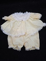 Vintage Cabbage Patch Kids Light Yellow Lace Dress Bloomers Lacy Ruffle ... - $14.58