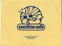 Sunshine Cafe Menu Summit Place Shopping Center Silverthorne Colorado  - £14.24 GBP