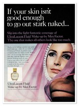 Max Factor UltraLucent Fluid Naked Makeup Vintage 1968 Full-Page Magazin... - $9.70