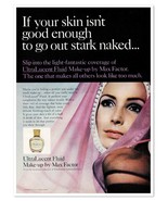 Max Factor UltraLucent Fluid Naked Makeup Vintage 1968 Full-Page Magazin... - £7.63 GBP