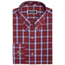 Club Room Mens Regular Fit Stretch Wrinkle Plaid Dress Shirt, Size 18 36-37 - £23.74 GBP