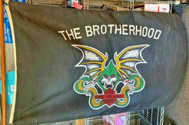 Vtg Harley Davidson Brotherhood Flag &quot;Live To Ride Ride To Live&quot; Motorcycle - £398.71 GBP