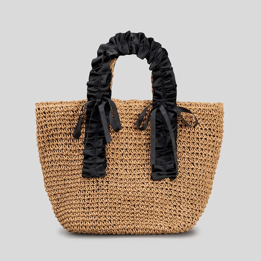 Women Straw Bags Summer Beach Large Tote Bag Handmade Woven  Crossbody Handbag - £153.61 GBP