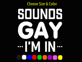 SOUNDS GAY I&#39;M IN LGBTQ Gay Pride Vinyl Window Sticker CHOOSE SIZE COLOR - £2.20 GBP+