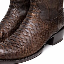 Marco Di Milano Genuine Snake Skin Cowboy Boot Kansas Brown image 4
