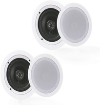 Pyle Pair 5.25” Flush Mount In-Wall In-Ceiling 2-Way Home Speaker System... - £43.39 GBP