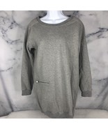 Ellison Women Gray Pullover Sweater Medium 1/4 Zipper On Back - $26.18 CAD