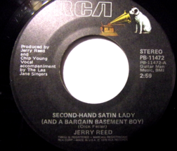 Jerry Reed-Second Hand Satin Lady and A Bargain Basement Boy-45rpm-1979-EX - £3.95 GBP