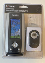 Taylor 1512 Wireless Digital Weather Station Thermometer &amp; Clock NEW - $32.95