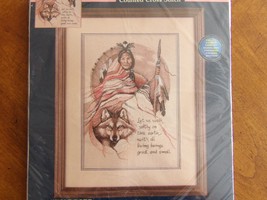 Vintage Dimensions Sunset Counted Cross Stitch WOLF ROBE &quot;Walk Softly&quot; K... - $16.95