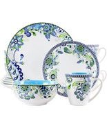 16 Piece Dinnerware Set For 4 Vintage Porcelain Dish Plates Bowl Mug Blu... - £66.12 GBP