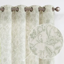 Vangao Farmhouse Linen Curtains 84 Inches Long For Living Room Bedroom G... - £55.59 GBP