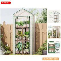 Mini Greenhouse for Outdoors with Eucalyptus Frame and PE Cover in Brown - $51.43