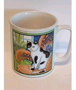 COFFEE MUG CUP BEAUTIFUL MULTICOLOR CAT THEME PATTERN - $213.64 MXN
