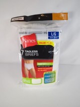 Hanes Men&#39;s FreshIQ ComfortSoft Briefs 7-Pack Tagless White Briefs Size L 36-38” - £19.74 GBP