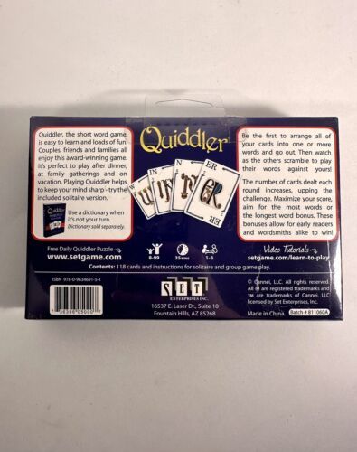 Primary image for Quiddler Card Game "The Short Word Game" UNUSED SEALED