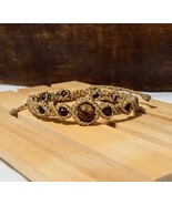 Tiger's Eye Gold Macrame Bracelet - $22.00