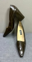 BALLY Newport Olive Green Patent Leather Pump Heel Shoes Size 9 Made in ... - £19.77 GBP