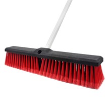 18&quot; Push Broom Heavy Duty Large Outdoor Sweeping Broom Wide Industrial Scrub Bru - £27.14 GBP