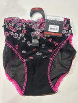 Sofia Vergara Intimates Embroidered Black Cheeky Panty Size Medium Brand... - $4.89