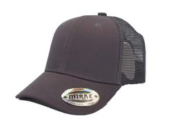 Brown Dark Gray - Trucker Hat Cotton Mesh Solid Polo Style Baseball Cap - £14.70 GBP