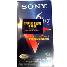 NEW 3 Pack SONY Premium Grade T-160 (1X) 8HR &amp; T-120 (2X) VHS Tapes VCR - £19.54 GBP