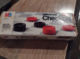Vintage 1970 Milton Bradley American Checkers Pieces with Box Complete 4143 - $13.95