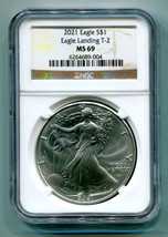 2021 T-2 AMERICAN SILVER EAGLE EAGLE LANDING NGC MS69 CLASSIC BROWN TYPE... - $59.95