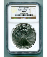 2021 T-2 AMERICAN SILVER EAGLE EAGLE LANDING NGC MS69 CLASSIC BROWN TYPE... - £47.42 GBP