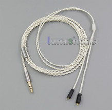 3.5mm With Earphone Hook Silver Foil PU Skin Cable For Ultimate Ears UE TF10 S - £15.72 GBP
