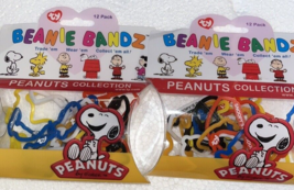 2 Snoopy Peanuts Gang TY BEANIE BANDZ 12 PACK 2010 New - £8.96 GBP