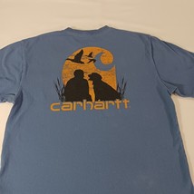 Carhartt 103178 445 Original Fit Men's Blue Cotton T-Shirt Short Sleeve Size M image 14