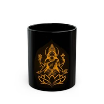 Elegant Black Mug with Goddess Design Spiritual Coffee Cup Meditation Te... - $17.99+
