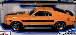 Maisto 1970 Ford Mustang Mach 1 428Twister Cobra Jet Grabber Orange 1/18 Diecast - £36.07 GBP