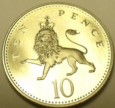 Great Britain 10 Pence, 1988 Cameo Proof~Crowned Lion~125,000 Minted~Fre... - $8.00