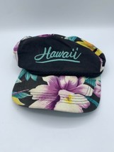 Aloha!  Hawaii Ballcap - Black With Floral Design And “Hawaii” Print - £18.04 GBP