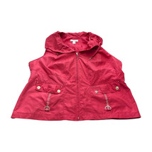 CJ Banks Vest Jacket Womens 1X Bright Pink Lined Sleeveless Windbreaker ... - $28.05