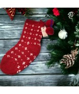 NWT Hearth and Hand Magnolia Christmas Stocking - White Red Knit with Re... - £11.83 GBP