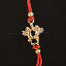 Pulsera de cuerda roja de Cabalá Ángeles de oro macizo de 14k Encanto de... - £147.68 GBP