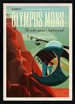 Spacex Mars Poster Olympus Mons  Framed A+ Quality 25x38 - $145.00