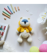 Teddy bear crochet toy Cotton baby&#39;s stuffed play toy Unisex 1st birthda... - $50.00