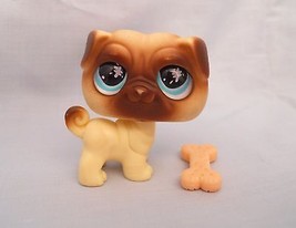 Littlest Pet Shop LPS Lot Pug Messiest Dog #623 LPS Blue Glass Eyes - £29.62 GBP