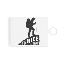 Personalized Leather Card Holder: &#39;I&#39;d Hike That&#39; - Black Polyester Faux... - £16.10 GBP